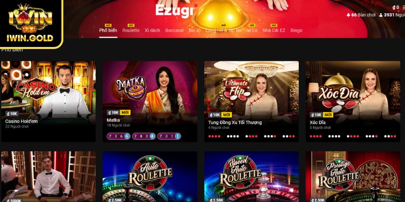 Casino Ezgugi iWin - Khám Phá Sảnh Game Chất Lượng Hàng Đầu 1 Tổng quan sảnh Casino Ezgugi iWin